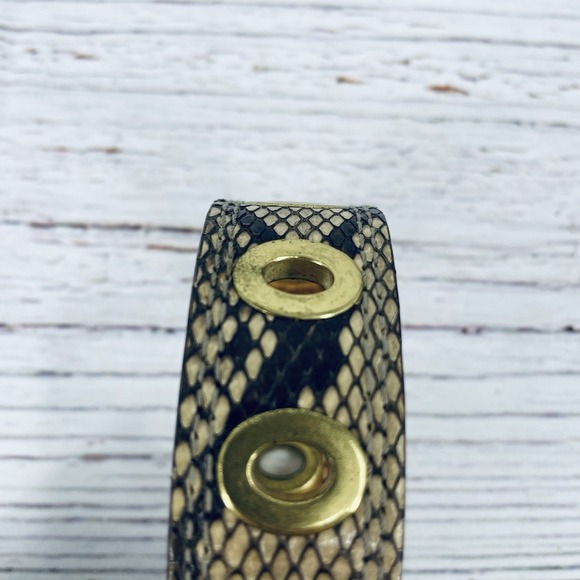 Coach  Leather Cuff Bracelet With Gold Grommets Made in Spain - Picture 7 of 12